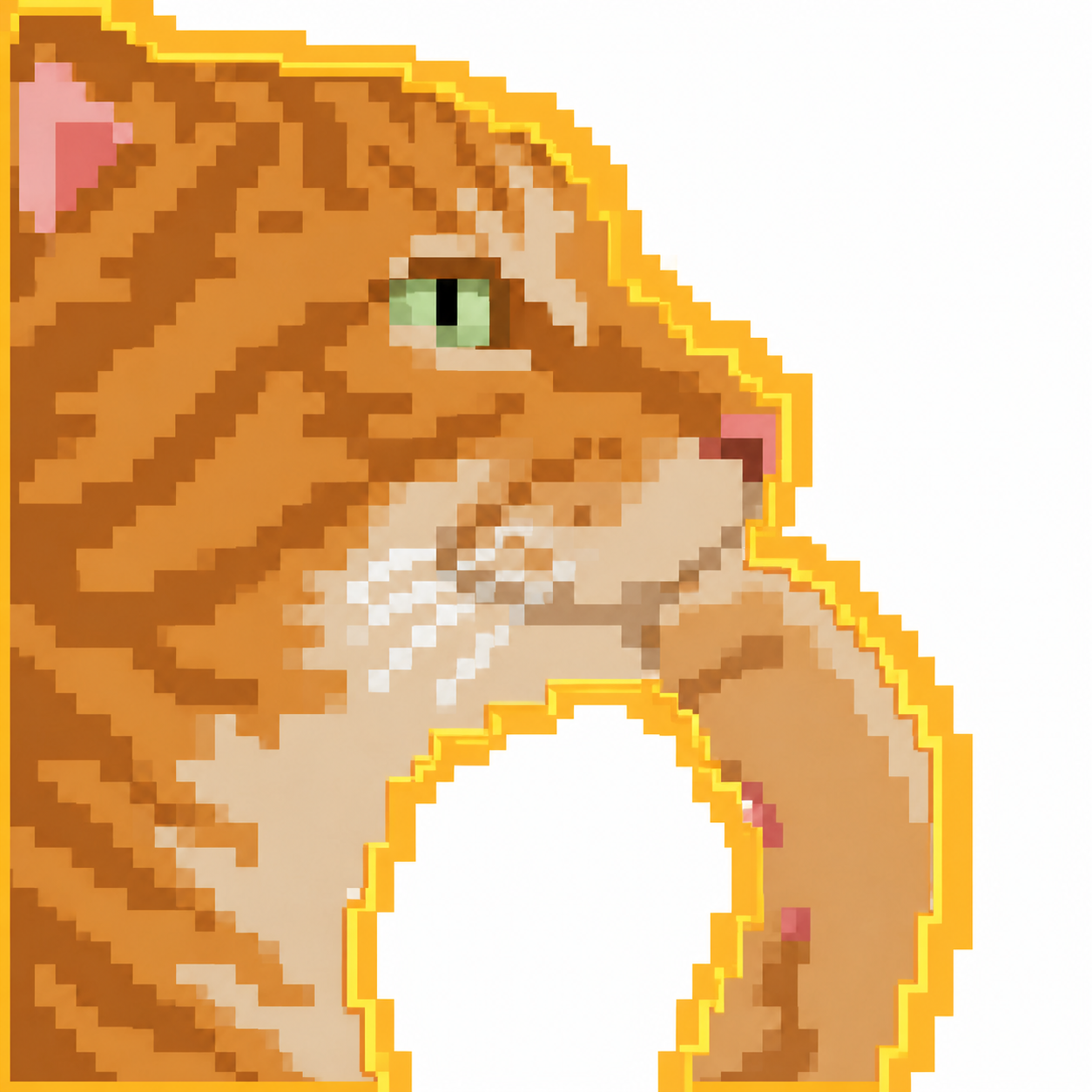 Orange pixel cat