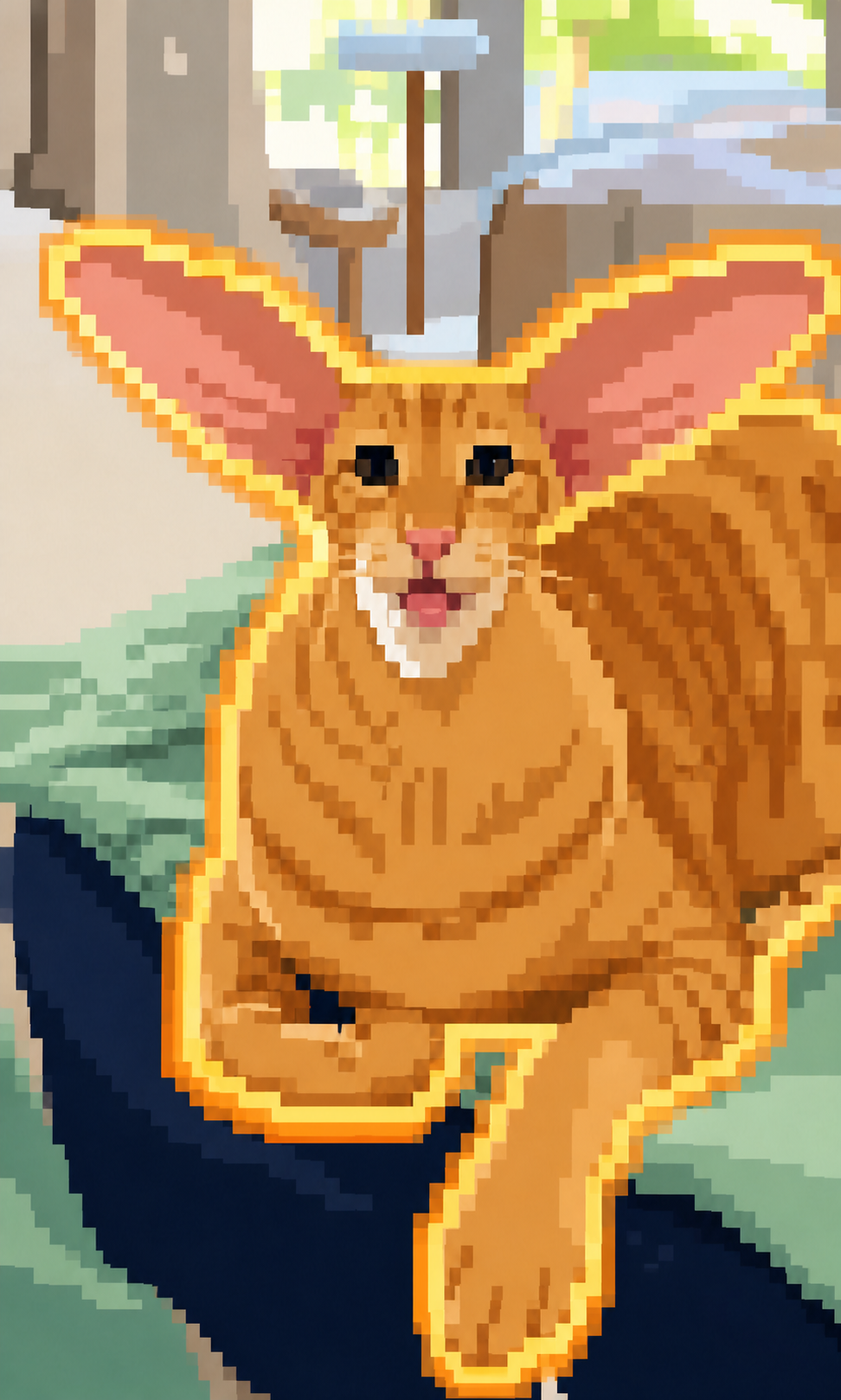 Orange pixel cat